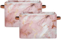 AUUXVA Storage Basket Rose Gold Marble Texture Storage Cube Box Durable Canvas by AUUXVA