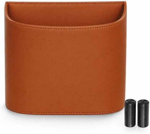 Leather Car Trash Can, Leakproof Car Garbage Can, Secure Hook & 60 Liners by Cozilo