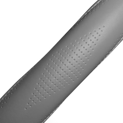 HAOKAY Top Grade Gray Genuine Leather Steering Wheel Cover Men Women, Luxury - Image 4