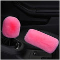 Ziciner 2PCS Plush Car Gear Shift Knob Cover & Handbrake Cover, Comfortable by Ziciner