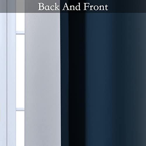 SimpleHome Ombre Curtains Navy Blue to Grey White - Image 6