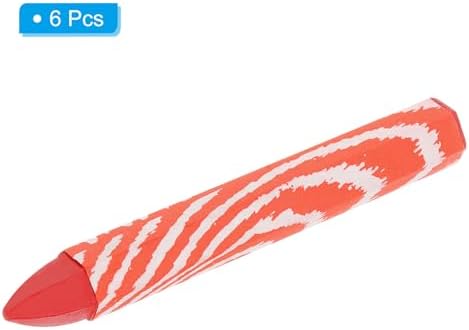 PATIKIL Lumber Marking Crayons, 6 Pack 4"x0.55" Hex Wax Tire Marker Crayons Red - Image 3