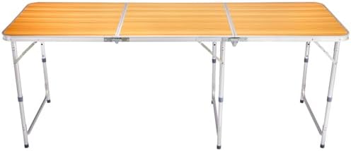 6ft Aluminum Alloy Folding Table Wood Grain Portable Camping Picnic Table 3 - Image 7