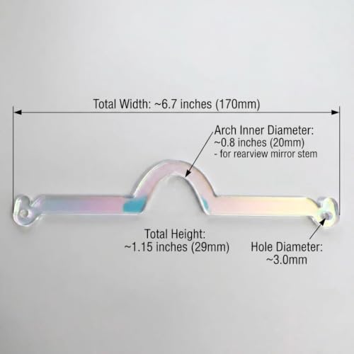 10 Pack Rearview Mirror Charm Hanger Blanks Large 6.7 Inch, Iridescent Rainbow - Image 3