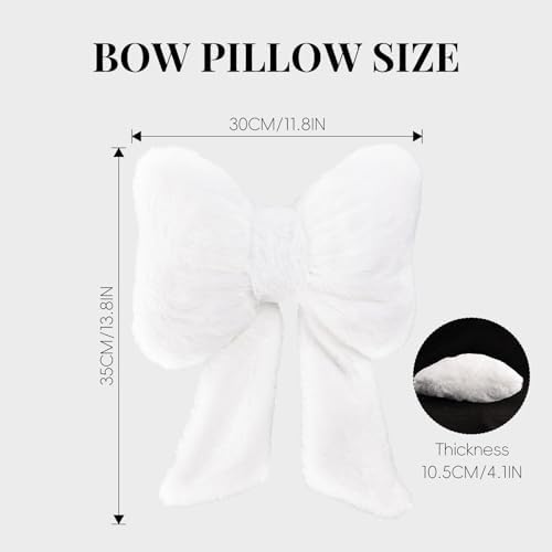 2 Pack Bow Car Headrest Pillows Plush Car Neck Pillows - Image 2