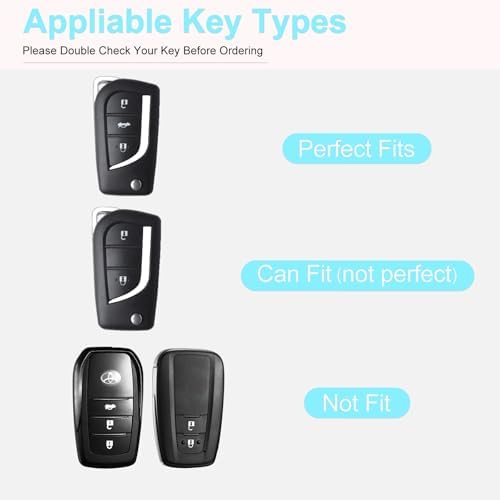 for Toyota Key Fob Cover with Keychain, 3 Buttons - Image 3