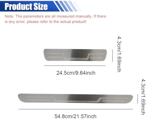 Craedli 4PCS Car Door Sill Protector Sticker, Stainless Steel Auto Door Edge - Image 2