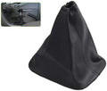 AJHLJ® Car Shift Gear Stick Handbrake Cover Manual Shift Boot Black Leather by AJHLJ