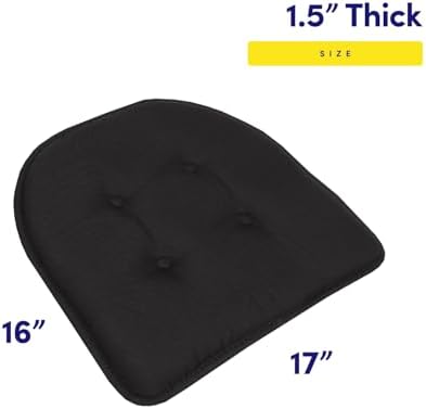 Sweet Home Collection Chair Cushion Memory Foam Pads Tufted Slip Non Skid - Image 2