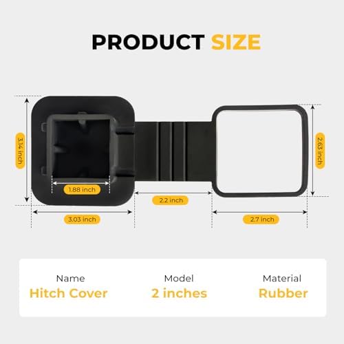 BougeRV 2 Inch Trailer Hitch Cover, Tow Tube Plug Insert Cap, 2 Packs - Image 4