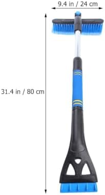 ibasenice Car Snow Ice Scraper and Brush Telescopic Blue Cleaning Tool - Image 2