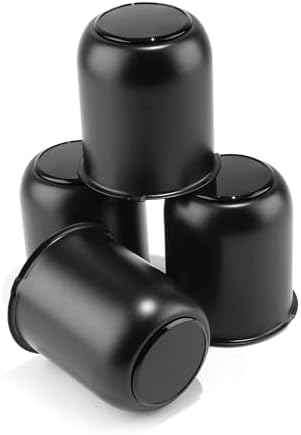 4Pcs 3.19" Stainless Trailer Wheel Center Caps, 3.62" H Matte Black - Image 2