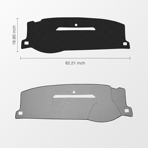 KUST Black Dash Cover for 2007-13 Chevy Chevrolet Silverado 1500 2500 3500 - Image 2