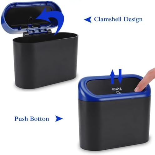 Accmor Car Trash Can with Lid, Waterproof Vehicle Trash Bin Car Dustbin Garbage - Image 3