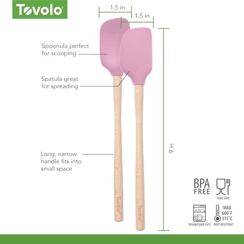 Tovolo Mini Spoon Spatula Wooden Handle Set - Image 6