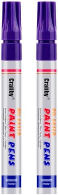 Purple Paint Markers, 2 Pack Oil-Based Waterproof Quick Dry Permanent Paint Pen by Craiiby