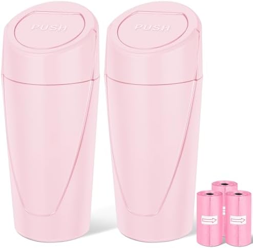 Car Trash Can, 2 Packs Mini Car Garbage Can Cup Holder by Kincown
