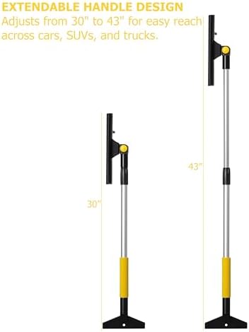Gardenised 30-43" Extendable Aluminum Snow Brush - Image 2