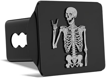 Human Skeleton Hitch Cover for 2 Inch Receivers, Cute Skeleton Skull Posing - Image 2