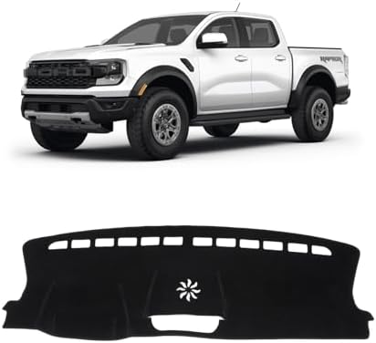 KUST Black Dash Cover for Ford Ranger 2024 2025 2026 Polyester Dashboard Cover by KUST