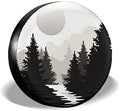 Abstract Moon Spare Tire Cover Mountain Tree Waterproof Dust-Proof Universal by Unknown