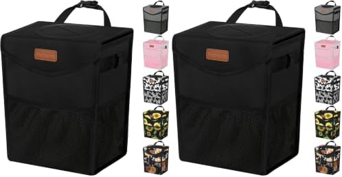 Pritent Car Trash Can with Lid, Cute Leakproof Car Trash Garbage Bag Hanging by Pritent