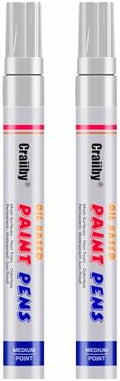 White Paint Markers, 2 Pack Oil-Based Waterproof Quick Dry Permanent Paint Pen by Craiiby