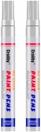 White Paint Markers, 2 Pack Oil-Based Waterproof Quick Dry Permanent Paint Pen by Craiiby