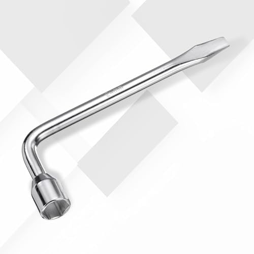 HARFINGTON Car Spare Tire Lug Wrench 24mm Carbon Steel l Type Slotted End - Image 3