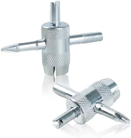 2 Pcs 4-Way Valve Core Removal Tool Stainless Steel Tire Valve Stem Tools by Unknown