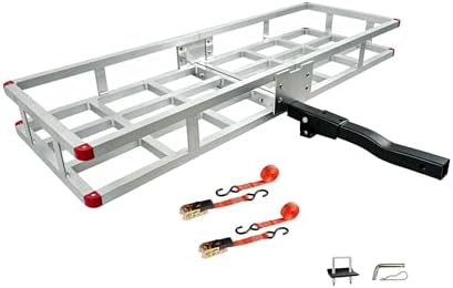 60 x 20 x7 Aluminum Cargo Carrier Hitch Mount | 500lb Heavy Duty Folding by fouwick