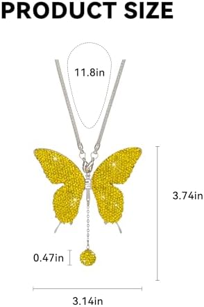 Rhinestone Butterfly Rearview Mirror Ornament - Image 2