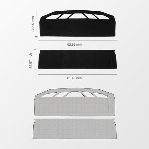 KUST Black Dash Cover for Tesla Cybertruck 2024 2025 2026 Polyester Dashboard - Image 2