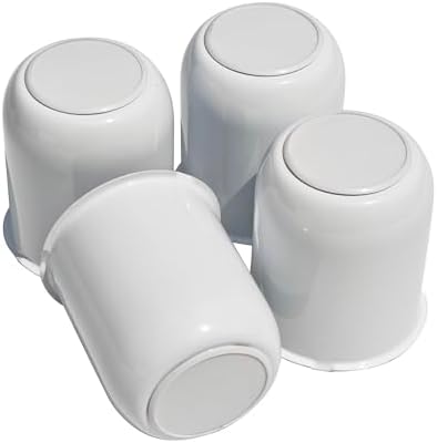 4Pcs 3.19" Stainless Trailer Wheel Center Caps, 3.62" H White by DEWFLEW