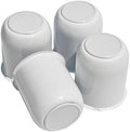 4Pcs 3.19" Stainless Trailer Wheel Center Caps, 3.62" H White by DEWFLEW