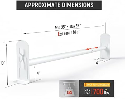 Model DX36 Universal Pickup Truck Cap & Topper 2 Bar Ladder Roof Van Rack - Image 2