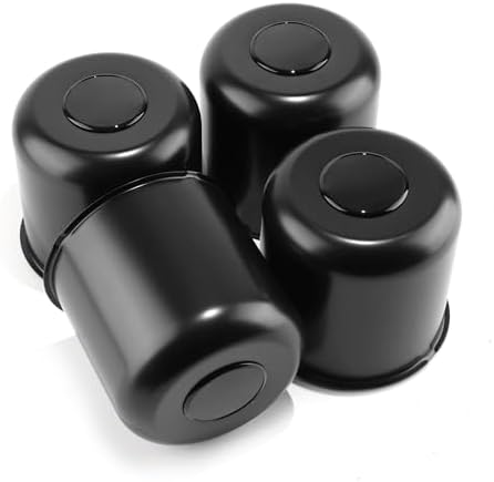 4Pcs 5.15" Stainless Trailer Wheel Center Caps, 4.95" H Matte Black by DEWFLEW