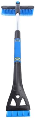 TEHAUX Snow Removal Brush Car Ice Scraper Telescopic Blue PVC PP Metal by TEHAUX