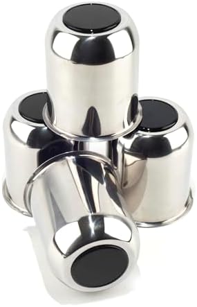 4Pcs 3.74" Stainless Trailer Wheel Center Caps, 4.33" H Chrome - Image 2