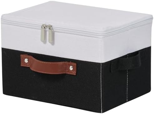 Storage Bins with Zipper Lids Decorative Lidded Baskets Boxes by VinneGenzz