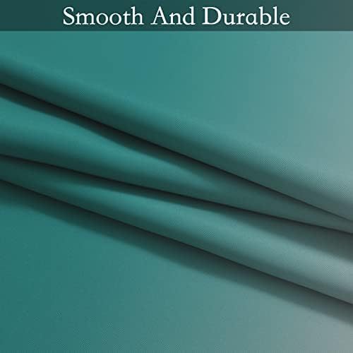 SimpleHome Ombre Teal to Grey White Curtains - Image 7