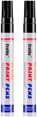 Black Paint Markers, 2 Pack Oil-Based Waterproof Quick Dry Permanent Paint Pen by Craiiby