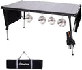 KingCamp Large 55.1" Folding Camping Table, 265lbs Adjustable Outdoor Table by KingCamp
