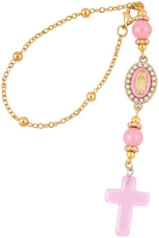 Pink Cross Crystal Rearview Mirror Charm Hanging Ornament Car by LuneClat