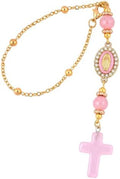 Pink Cross Crystal Rearview Mirror Charm Hanging Ornament Car by LuneClat