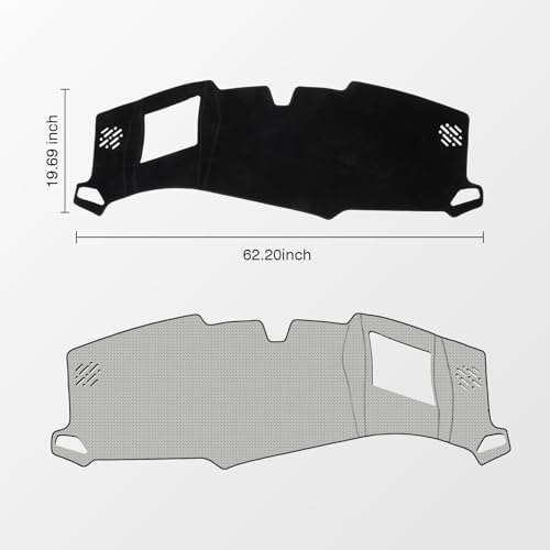 KUST Black Dash Cover for Chevrolet/Chevy Silverado EV 2024 2025 2026 Polyester - Image 2