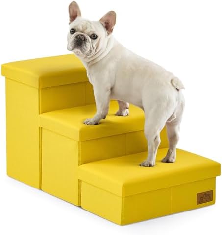 COZY KISS Dog Stairs with Storage, 16.7" H Wider Dog Steps by COZYKISS