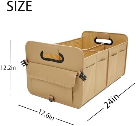 AOKJOY Car Trunk Organizer Car Storage Organizer Collapsible Multi Compartment - Image 3