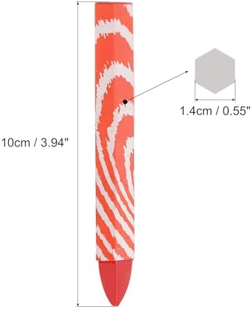 PATIKIL Lumber Marking Crayons, 6 Pack 4"x0.55" Hex Wax Tire Marker Crayons Red - Image 2