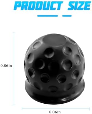 2PCS 2 Inch Trailer Hitch Ball Cover Tow Ball Protector Black - Image 2
